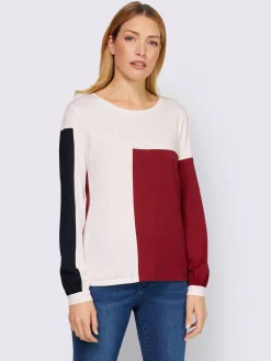 Rick Cardona T-Shirts<T-shirt à manches longues motif color block tendance
