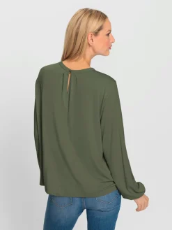 Rick Cardona T-Shirts<T-shirt à manches longues plis affinants à l'encolure