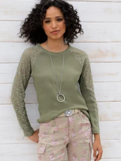 Linea Tesini T-Shirts<T-shirt à manches longues qualité jersey côtelée facile à entretenir