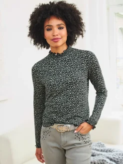 Linea Tesini T-Shirts<T-shirt à manches longues ravissant tissu imprimé