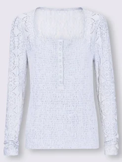 Linea Tesini T-Shirts<T-shirt à manches longues superbe empiècement en dentelle