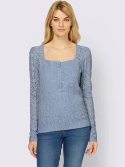 Linea Tesini T-Shirts<T-shirt à manches longues superbe empiècement en dentelle