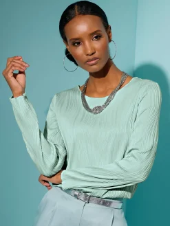 Creation L T-Shirts<T-shirt à manches longues structure jacquard