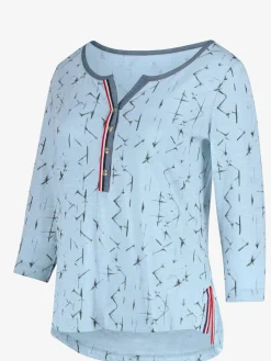 T-Shirts<T-shirt à motif original boutonnière col et fentes