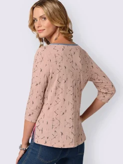 T-Shirts<T-shirt à motif original boutonnière col et fentes