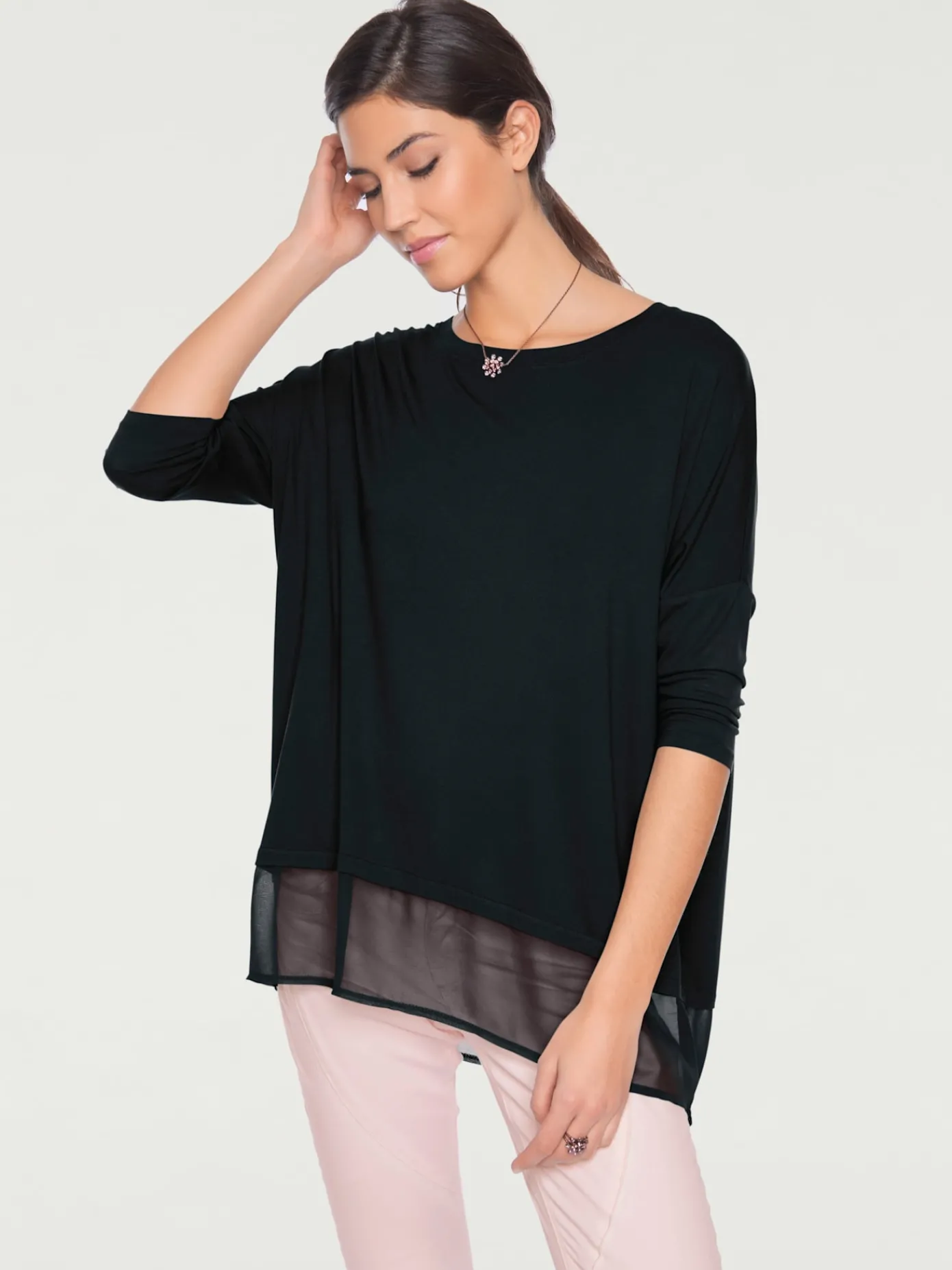 Linea Tesini T-Shirts<T-shirt ample tissu léger à l'ourlet