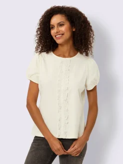 Linea Tesini T-Shirts<T-shirt bande en dentelle cousue