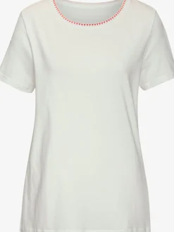 Vivance T-Shirts<T-shirt broderie contrastée tendance à l'encolure ronde