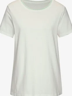 Vivance T-Shirts<T-shirt broderie contrastée tendance à l'encolure ronde