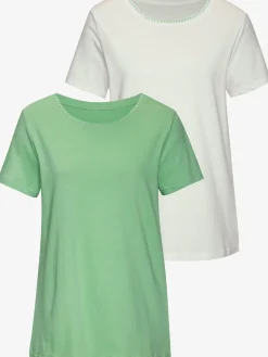 Vivance T-Shirts<T-shirt broderie contrastée tendance à l'encolure ronde