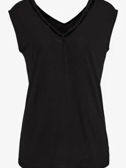 s.Oliver T-Shirts<T-shirt col v avec cordons