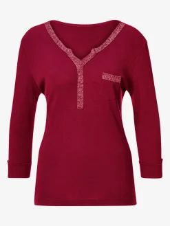 Alessa W. Tenues De Cérémonie|T-Shirts<T-shirt col v imprimé manches 3/4 poche poitrine