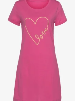 Vivance Dreams Chemises De Nuit<T-shirt de nuit chemise de nuit avec imprimé cœur