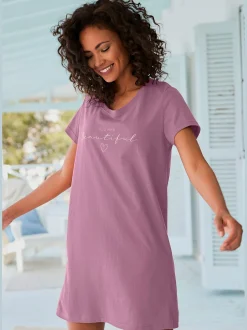 Vivance Dreams Chemises De Nuit<T-shirt de nuit court avec imprimé devant