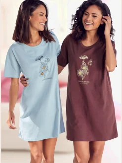 Vivance Dreams Chemises De Nuit<T-shirt de nuit court par lot de 2