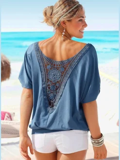 LASCANA T-Shirts<T-shirt de plage joli détail crochet au dos