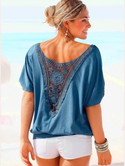 LASCANA T-Shirts<T-shirt de plage joli détail crochet au dos