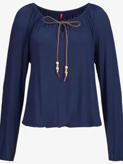 s.Oliver T-Shirts<T-shirt de plage lien à nouer à l'encolure élastiquée