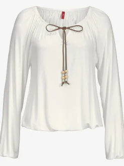 s.Oliver T-Shirts<T-shirt de plage lien à nouer à l'encolure élastiquée