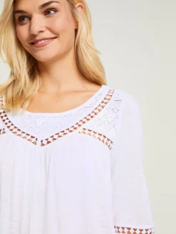 Linea Tesini T-Shirts<T-shirt détails en dentelle tendance