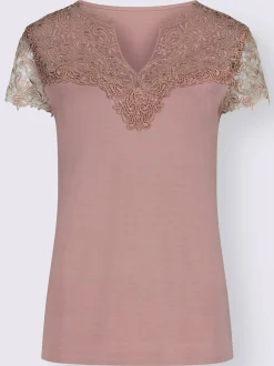 Alessa W. T-Shirts|Tenues De Cérémonie<T-shirt empiècement en broderie anglaise manches courtes