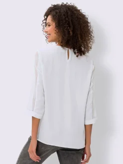 Linea Tesini Chemisiers<T-shirt empiècements résille, allure élégante