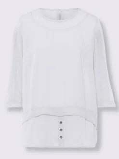 Linea Tesini Chemisiers<T-shirt empiècements résille, allure élégante