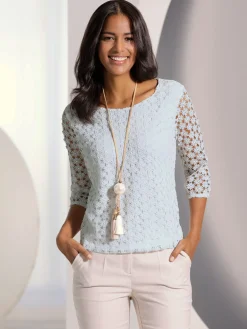 Fair Lady Tenues De Cérémonie|T-Shirts<T-shirt en dentelle dentelle aux manches