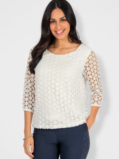 Fair Lady Tenues De Cérémonie|T-Shirts<T-shirt en dentelle dentelle aux manches