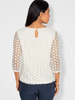 Fair Lady Tenues De Cérémonie|T-Shirts<T-shirt en dentelle dentelle aux manches