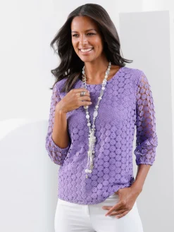 Fair Lady Tenues De Cérémonie|T-Shirts<T-shirt en dentelle dentelle aux manches