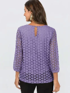 Fair Lady Tenues De Cérémonie|T-Shirts<T-shirt en dentelle dentelle aux manches