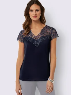 Fair Lady Tenues De Cérémonie|T-Shirts<T-shirt en dentelle empiècement en dentelle