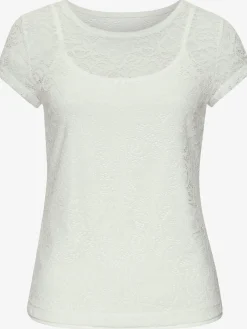 LASCANA T-Shirts<T-shirt en dentelle encolure ronde