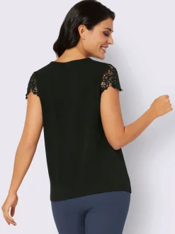 Creation L Tenues De Cérémonie|T-Shirts<T-shirt en dentelle jolie dentelle sur l'encolure