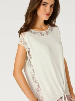 Linea Tesini T-Shirts<T-shirt en dentelle look romantique