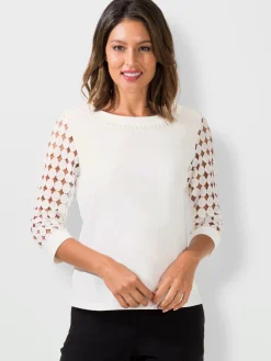 Fair Lady Tenues De Cérémonie|T-Shirts<T-shirt en dentelle qualité indéformable