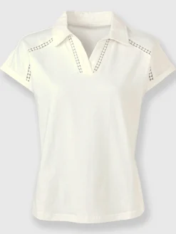 T-Shirts<T-shirt en v bande en dentelle filigrane