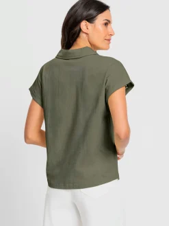 T-Shirts<T-shirt en v bande en dentelle filigrane