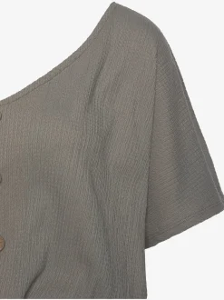 LASCANA T-Shirts<T-shirt en v fausse patte de boutonnage devant