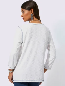 Creation L T-Shirts<T-shirt en v jacquard en jersey tendance