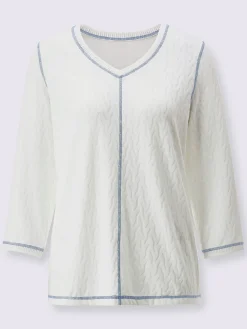 Creation L T-Shirts<T-shirt en v jacquard en jersey tendance