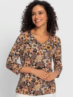 T-Shirts<T-shirt en v viscose