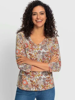 T-Shirts<T-shirt en v viscose