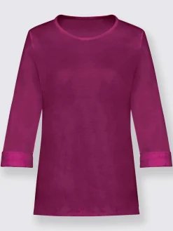 T-Shirts<T-shirt femme confortable manches 3/4 à revers