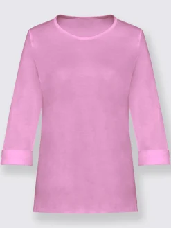 T-Shirts<T-shirt femme confortable manches 3/4 à revers