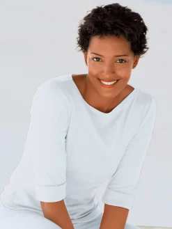 T-Shirts<T-shirt femme confortable manches 3/4 à revers