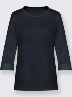 T-Shirts<T-shirt femme confortable manches 3/4 à revers