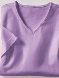 T-Shirts<T-shirt femme simple confortable col v