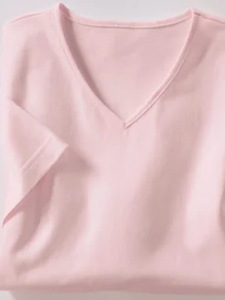 T-Shirts<T-shirt femme simple confortable col v